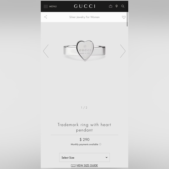 Gucci Trademark Heart Ring - Picture 4 of 5